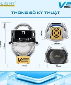 Bi LED X-Light V20 Square Chính Hãng