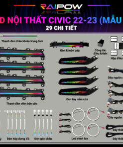 Led Nội Thất Honda Civic 2022-2023 (29 Chi Tiết) Mẫu A